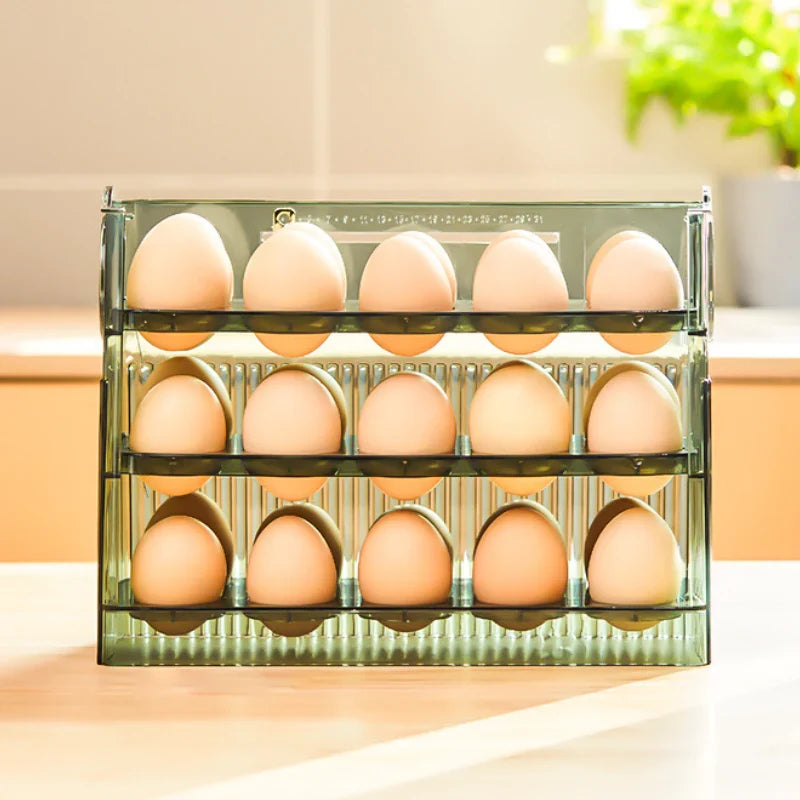 Flippable Egg Rack | Smart, Space-Saving Storage for Eggs | Stores 30 Eggs